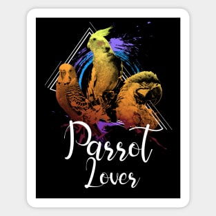 Colorful Rainbow Retro Parrots Lover Sticker